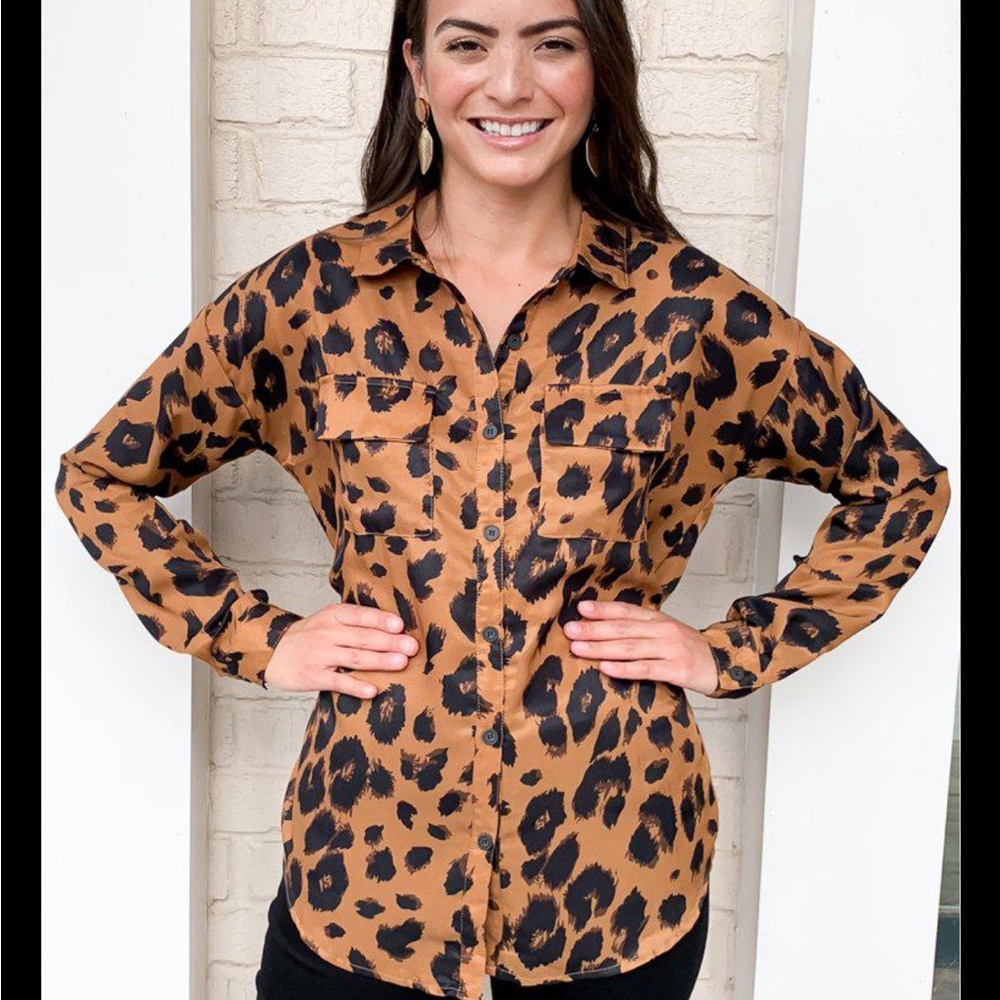 Karlie Jasmine Leopard Print Utility Blouse